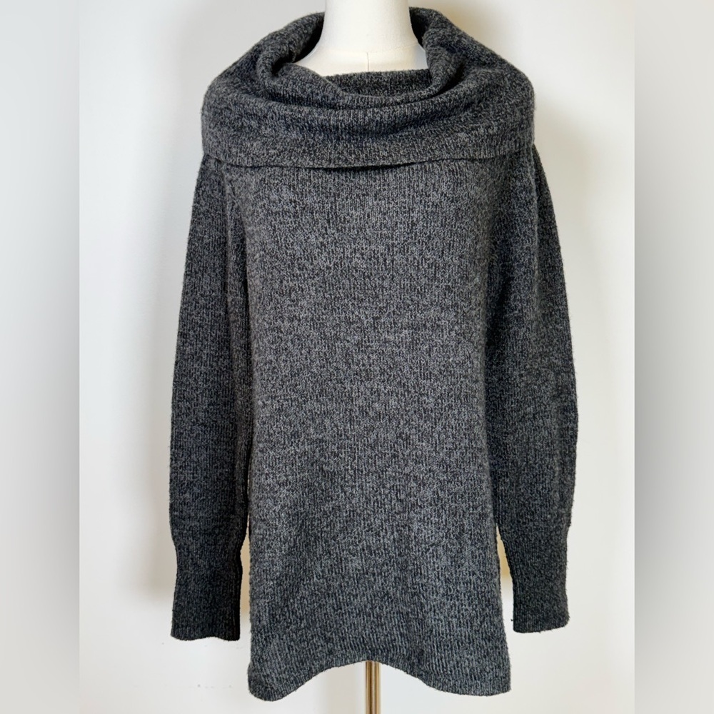 DKNY Jeans Dark Gray Cozy Warm Wool Blend Cowl Neck Sweater Women’s Size Large